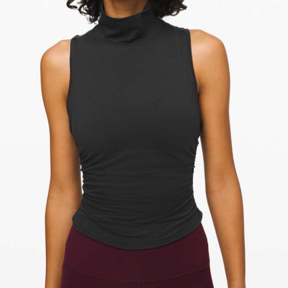 Lululemon See the Horizon Black Tank Top with Side Ruching